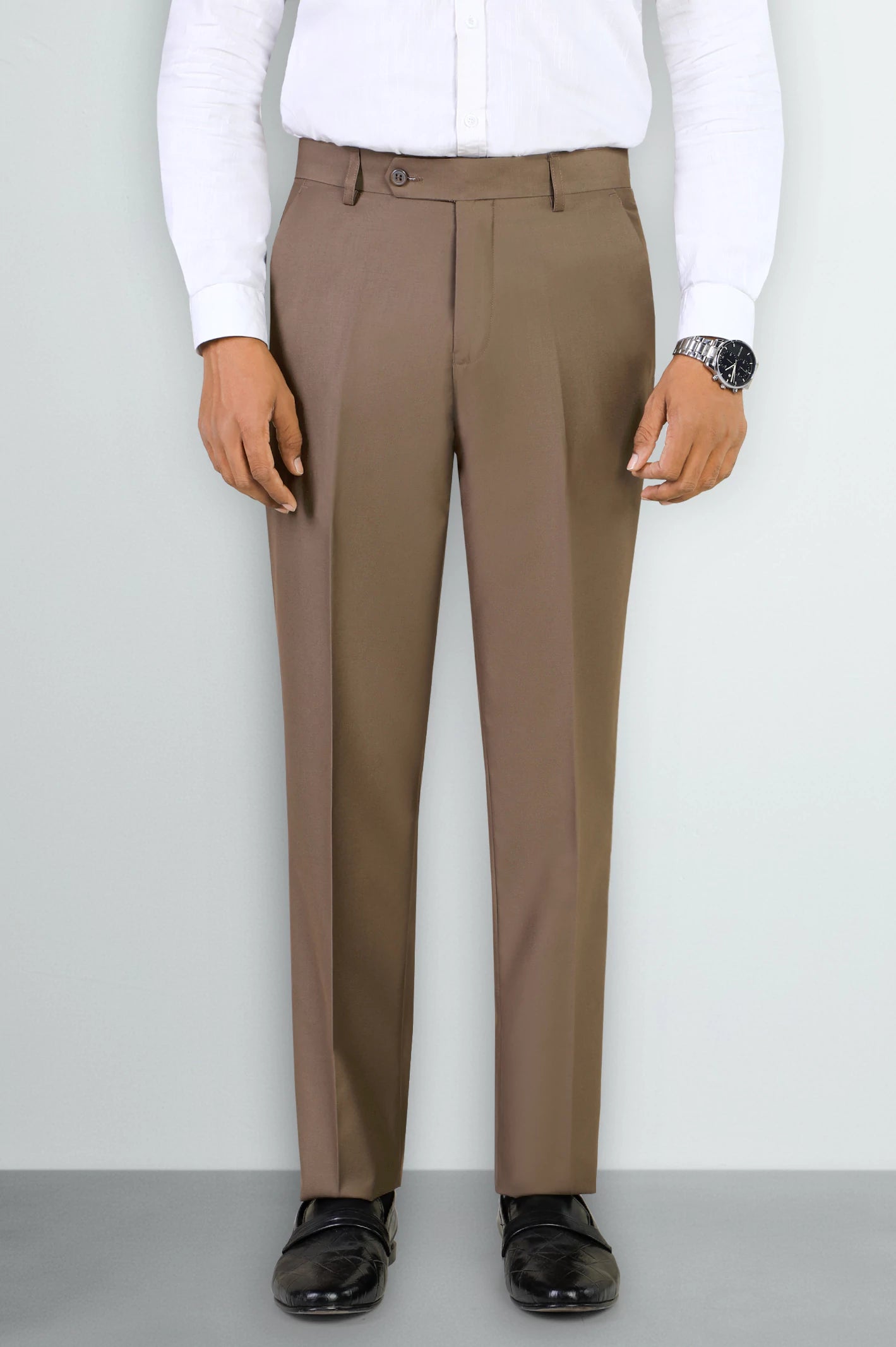 Men's Light Brown Formal Trousers