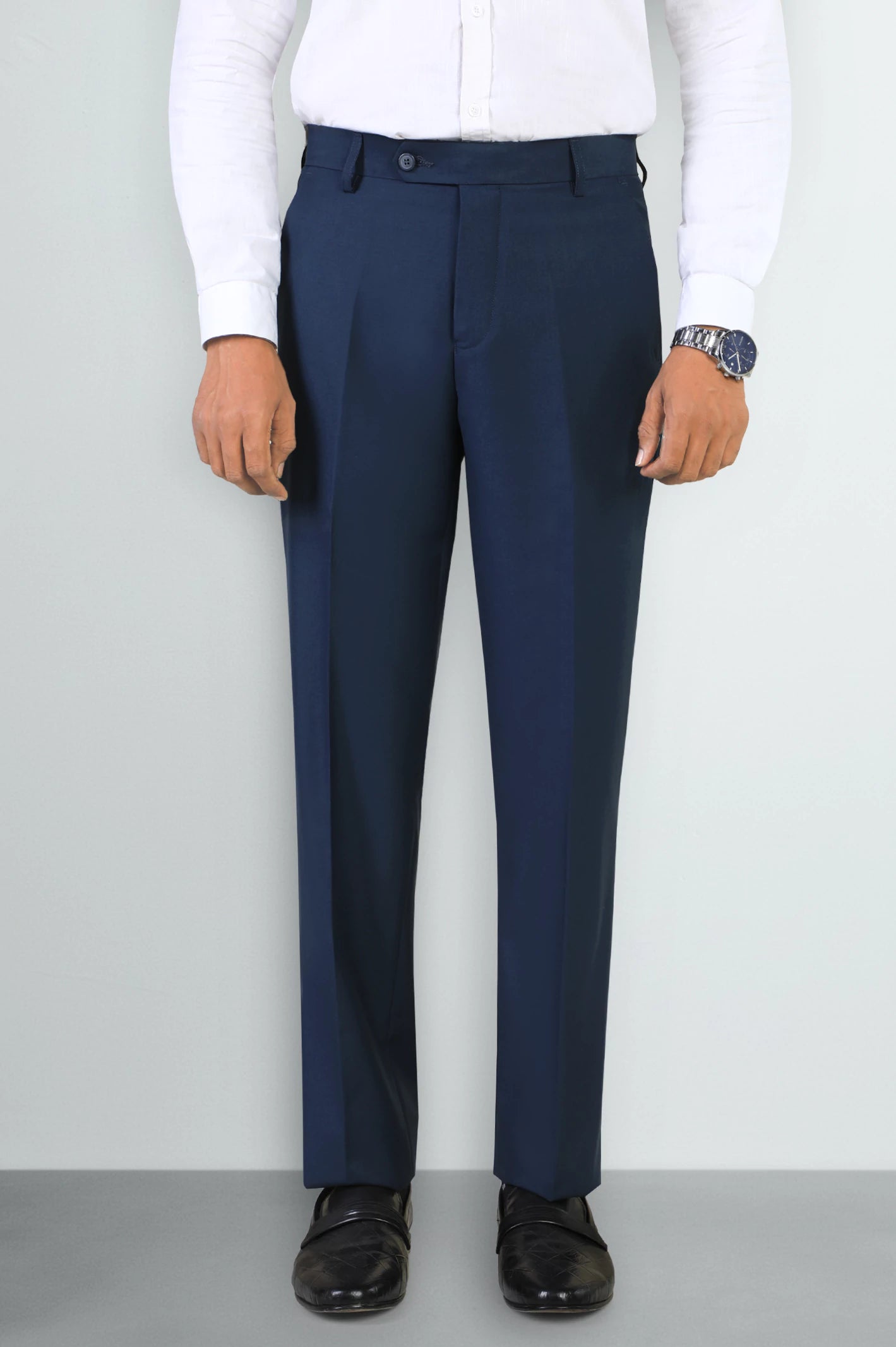 Men's Blue Slim Fit Trousers