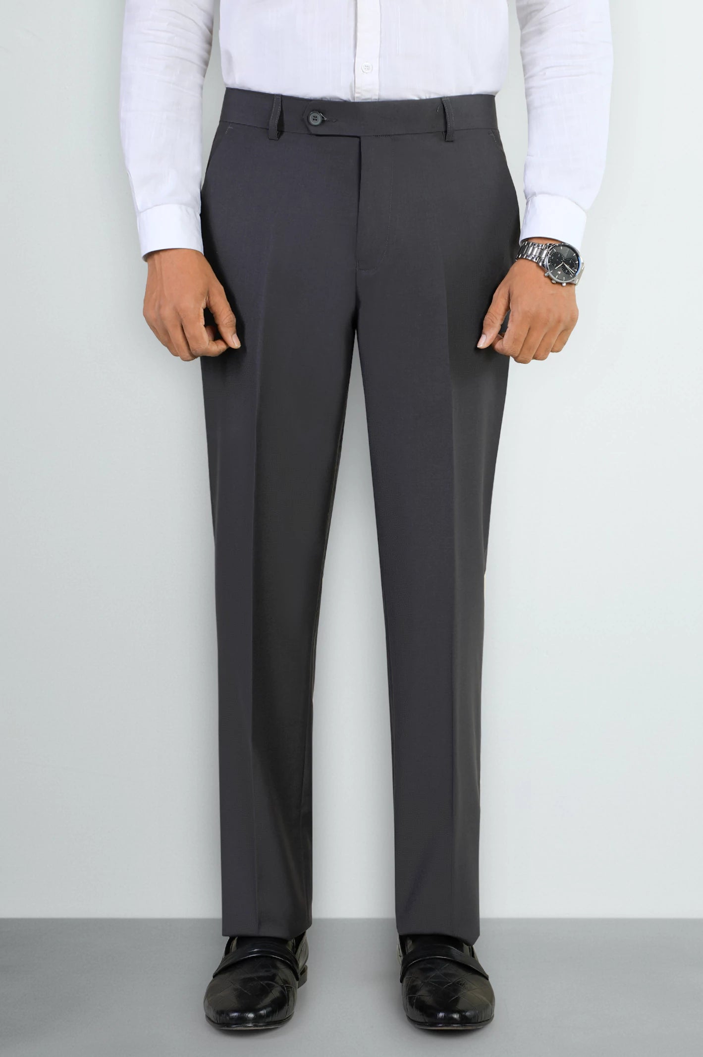 Men's Charcoal Slim Fit Trousers