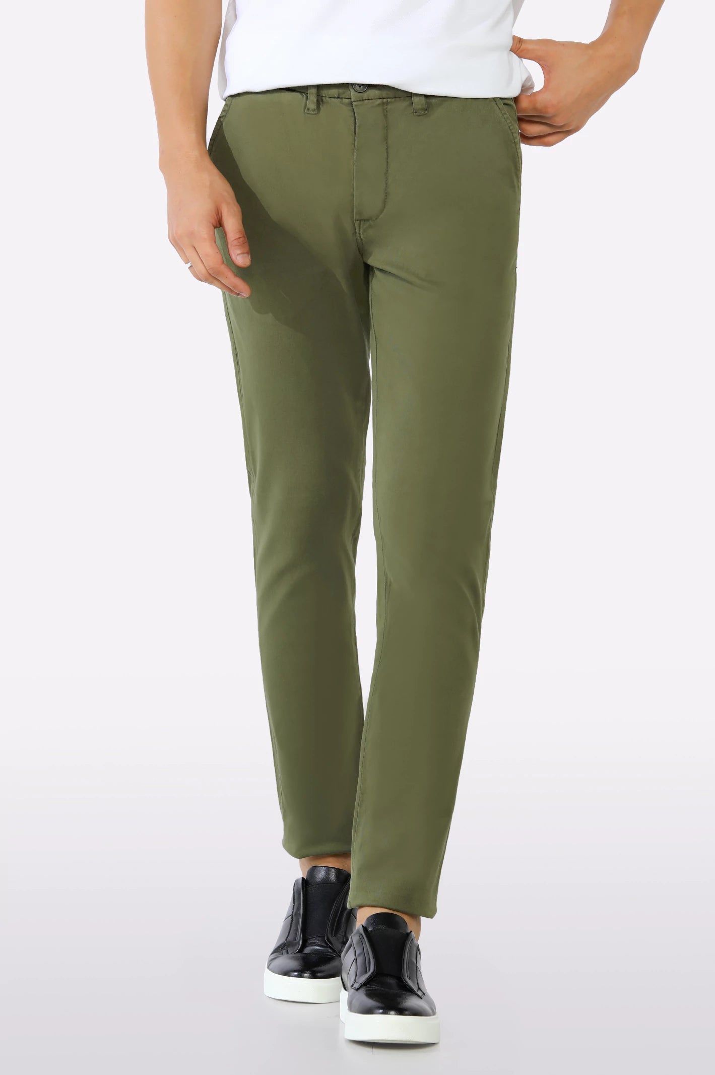 Olive Smart Fit Cotton Chino
