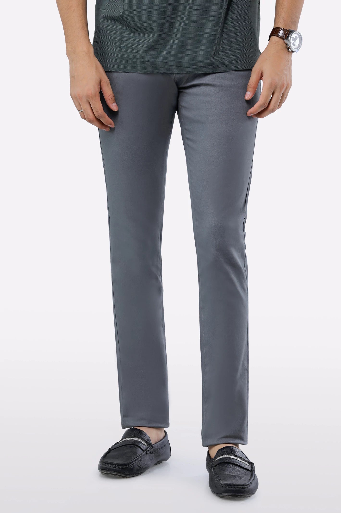 Dark Grey Smart Fit Cotton Chino