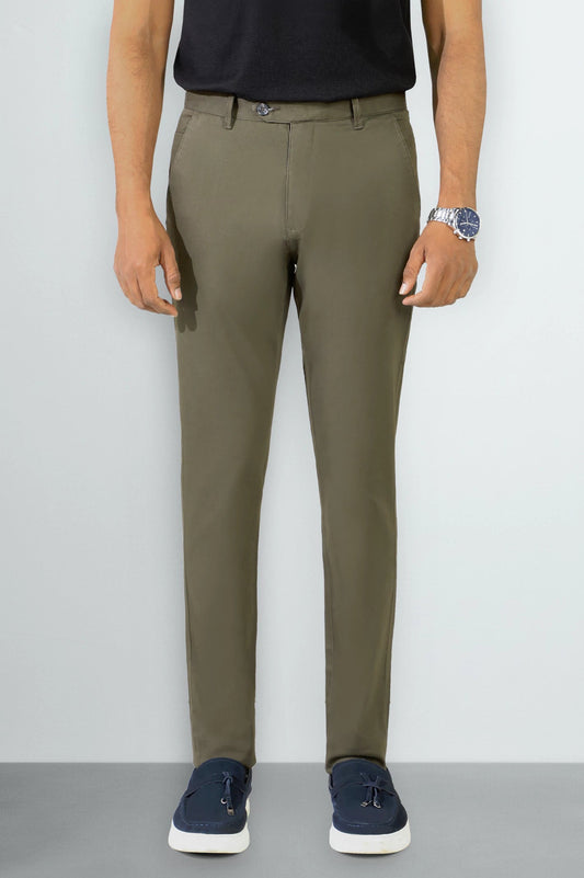 Olive Smart Fit Cotton Chino